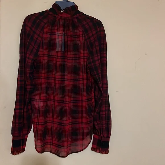 Polo Ralph Lauren Gorgeous Plaid Tie-Neck Blouse - Picture 3 of 4